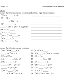 Nuclear chemistry worksheet with answers