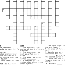 Ancient egypt crossword puzzle answer key