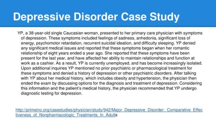 Major depressive disorder hesi case study